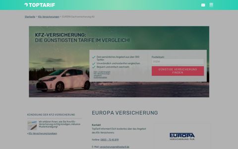 EUROPA Versicherung – Günstige Kfz-Versicherung online