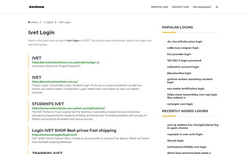 Ivet Login ❤️ One Click Access - iLoveLogin