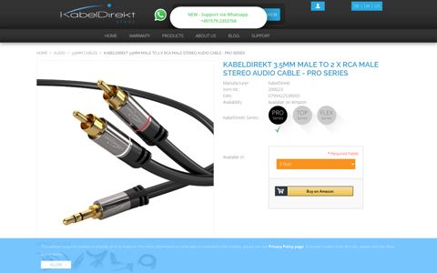 Quality 3.5mm to 1x RCA Cables at a ... - KabelDirekt