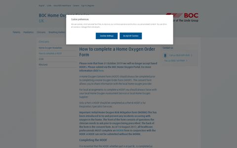 How to complete a HOOF | BOC Home Oxygen Service