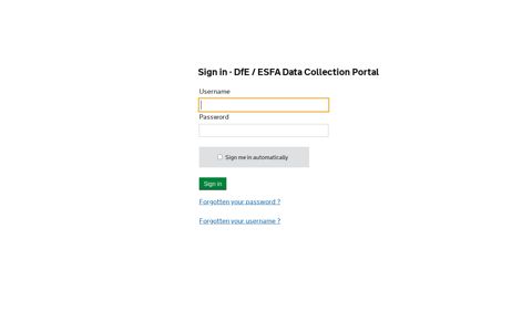 Sign in - DfE / ESFA Data Collection Portal