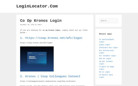 Co Op Kronos Login - LoginLocator.Com