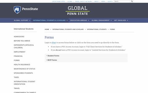 Forms - Global PSU - Penn State