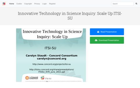 Innovative Technology in Science Inquiry: Scale Up ITSI-SU ...