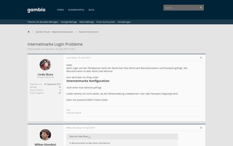 Internetmarke Login Probleme | Gambio Forum - Die offizielle ...