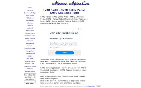 KMTC Portal - KMTC Online Portal - KMTC Admission Portal