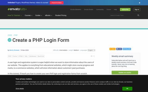 Create a PHP Login Form - Code Tuts - Envato Tuts+