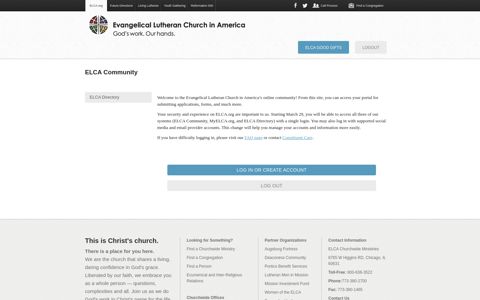 ELCA Community Login - Evangelical Lutheran Church in ...