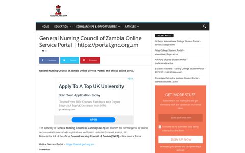 General Nursing Council of Zambia Online Service Portal ...