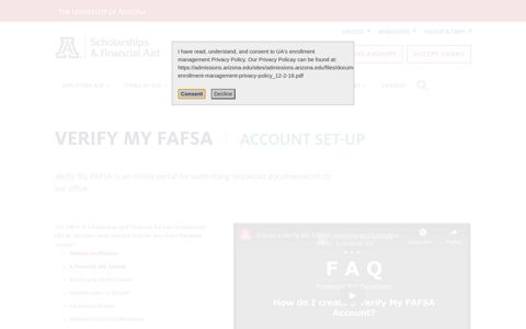 Verify My FAFSA: Account Set-up | Office of Scholarships and ...