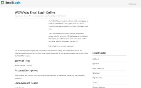 WOWWay Email Login Page URL 2020 | iEmailLogin