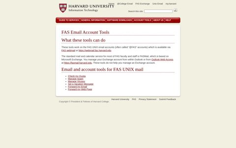 FAS Email Account Tools | Harvard University Information ...