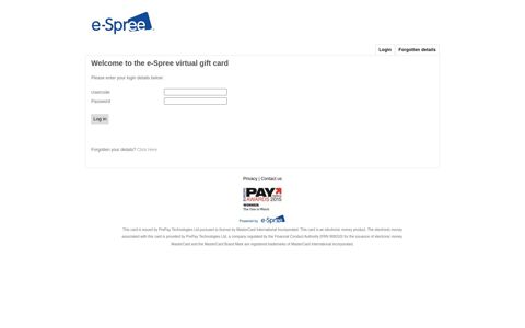 the e-Spree virtual gift card