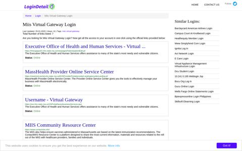 Miis Virtual Gateway Login Executive Office of Health and ...