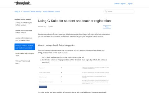 Using G Suite for student and teacher registration – ThingLink