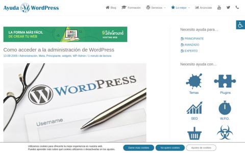 Como acceder a la administración de WordPress • Ayuda ...