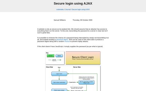Secure login using AJAX - codeotaku