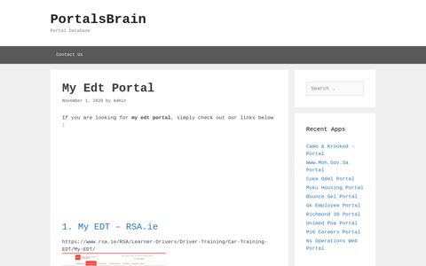 My Edt - My Edt - Rsa.Ie - PortalsBrain - Portal Database