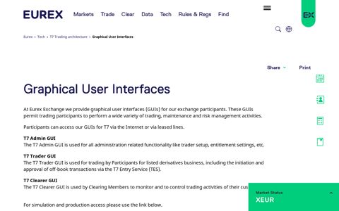 Graphical User Interfaces - Eurex