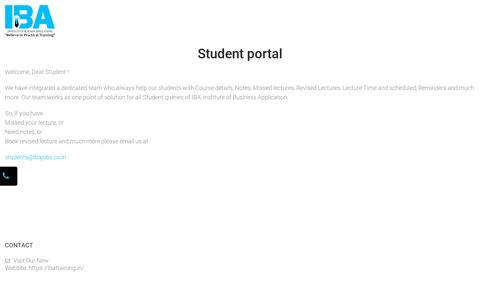 Student Portal - IBA Practical Traning