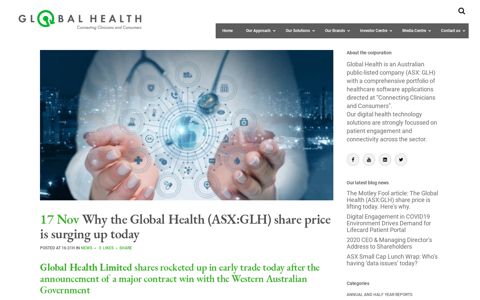 Why the Global Health (ASX:GLH) share price is surging up ...