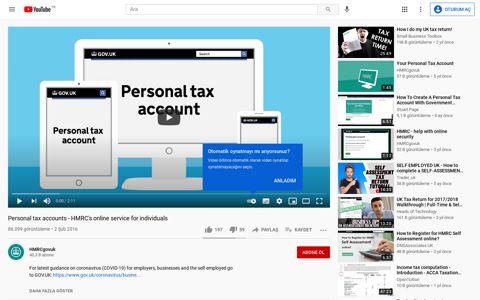 Personal tax accounts - HMRC's online service for ... - YouTube