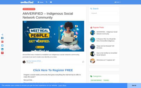 Indigenous Social Network Community - AMVERIFIED