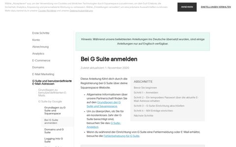 Bei G Suite anmelden – Squarespace