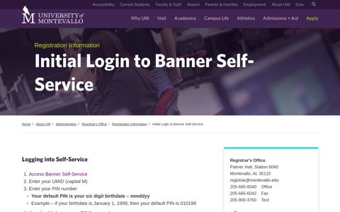 Initial Login to Banner Self-Service - The University of ...