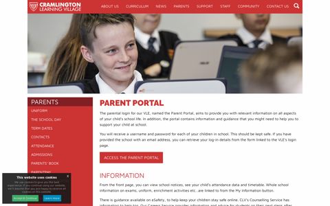 Parent Portal – Cramlington Learning Village