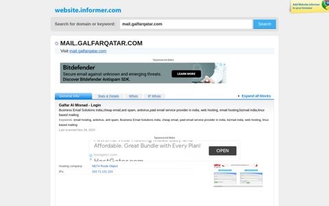 mail.galfarqatar.com at WI. Galfar Al Misnad - Login