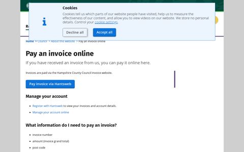 Pay an invoice online | Oxfordshire County Council