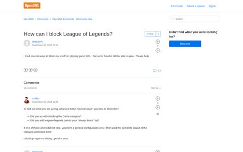 How can I block League of Legends? – OpenDNS