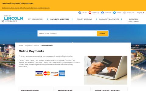 Online Payments – City of Lincoln, NE - Lincoln.ne.gov