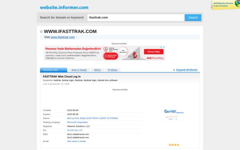 ifasttrak.com at WI. FASTTRAK Web Cloud Log In