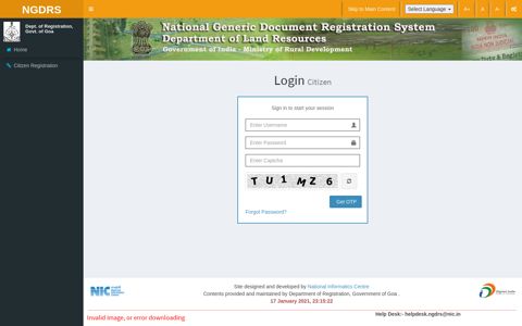 Login Citizen - NGDRS : National Generic Document ...
