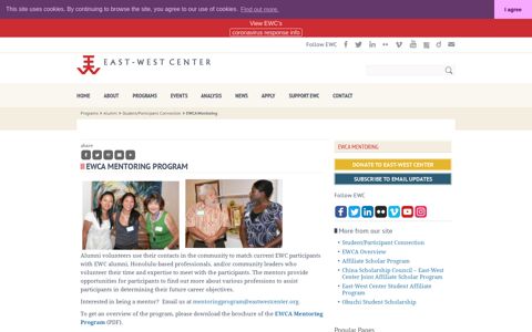 EWCA Mentoring | East-West Center | www.eastwestcenter.org