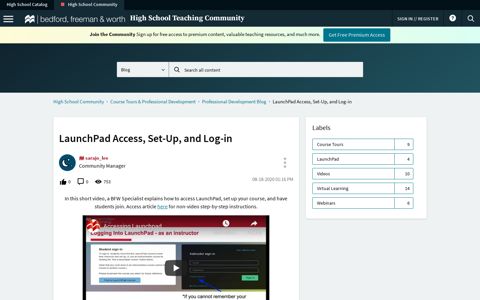 LaunchPad Access, Set-Up, and Log-in - Macmillan Teaching ...