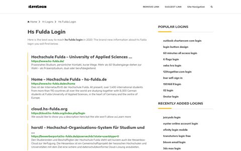 Hs Fulda Login ❤️ One Click Access - iLoveLogin