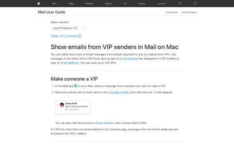 Show emails from VIP senders in Mail on Mac - Apple Support