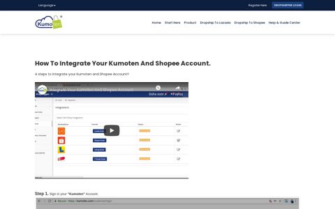 How To Integrate Your Kumoten And Shopee Account.