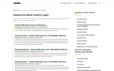 Global Ime Bank Online Login | Allgemeine Informationen zur ...
