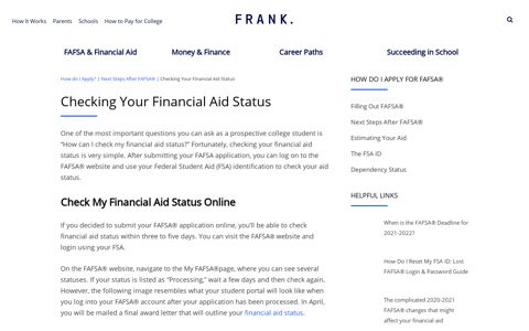 Checking Your Financial Aid Status | Next Steps After FAFSA®