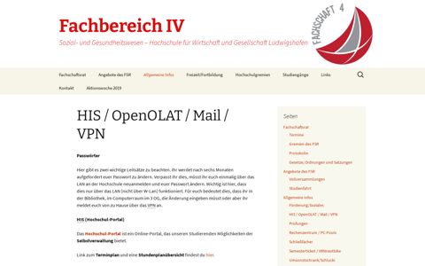 HIS / OpenOLAT / Mail / VPN | Fachbereich IV