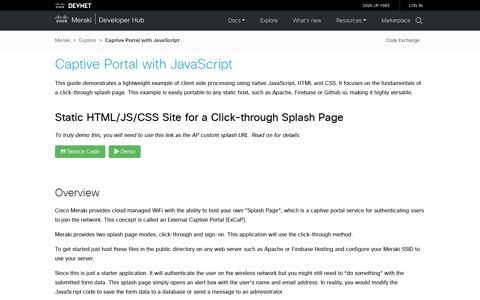 Captive Portal with JavaScript - Cisco DevNet
