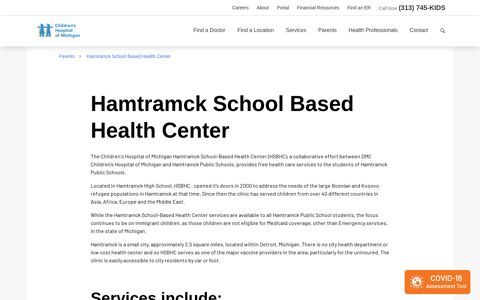 Hamtramck School Based Health Center (HSBHC) | CHM Kids