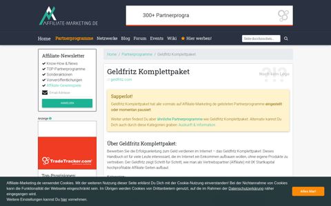Geldfritz Komplettpaket Partnerprogramm - Affiliate-Marketing.de