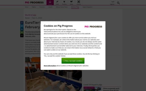 EuroTier to be held digitally in February 2021 - PigProgress