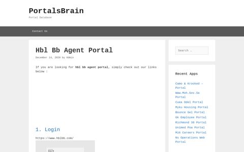 Hbl Bb Agent - Login - PortalsBrain - Portal Database