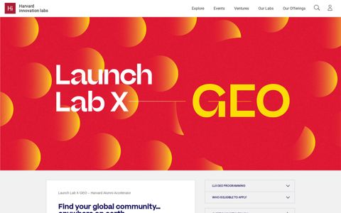 Launch Lab X GEO - Harvard Innovation Labs